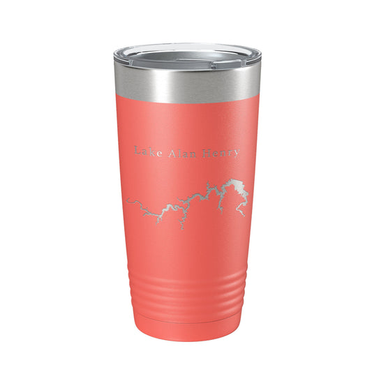 Lake Alan Henry Map Tumbler Travel Mug Insulated Laser Engraved Coffee Cup Texas 20 oz-20