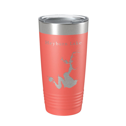 Heyburn Lake Map Tumbler Travel Mug Insulated Laser Engraved Coffee Cup Oklahoma 20 oz-20