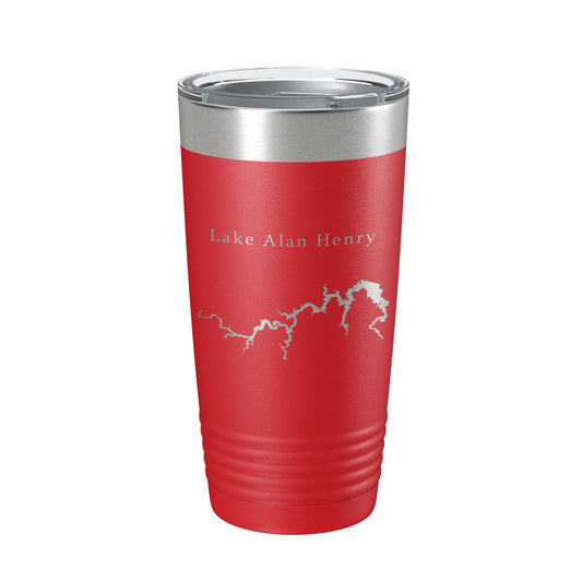 Lake Alan Henry Map Tumbler Travel Mug Insulated Laser Engraved Coffee Cup Texas 20 oz-10