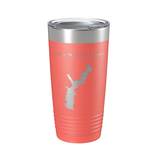 Lake Nacogdoches Map Tumbler Travel Mug Insulated Laser Engraved Coffee Cup Texas 20 oz-20